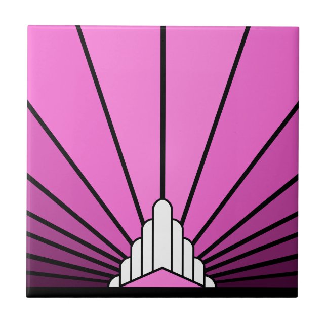 Art deco sun in pink tile (Front)