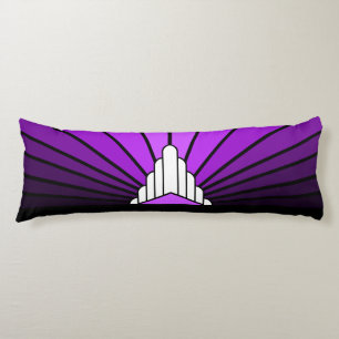 Art deco sun in purple body cushion