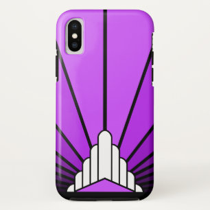 Art deco sun in purple iPhone x case