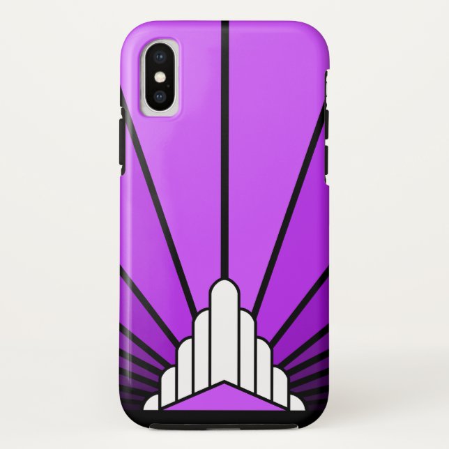 Art deco sun in purple Case-Mate iPhone case (Back)