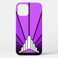Art deco sun in purple