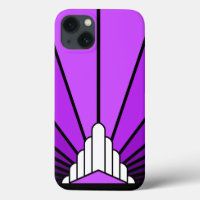 Art deco sun in purple