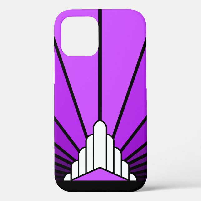 Art deco sun in purple Case-Mate iPhone case (Back)