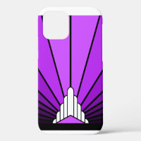 Art deco sun in purple
