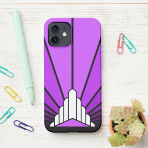Art deco sun in purple iPhone 12 case
