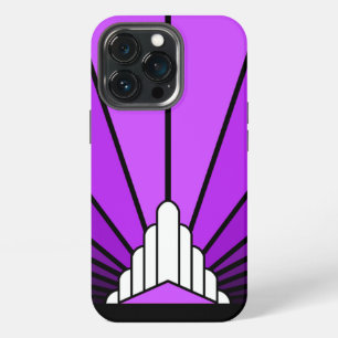 Art deco sun in purple iPhone 13 pro case