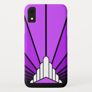 Art deco sun in purple iPhone / iPad case