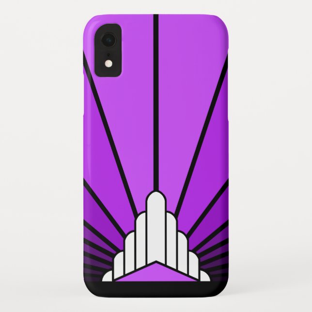 Art deco sun in purple iPhone / iPad case (Back)