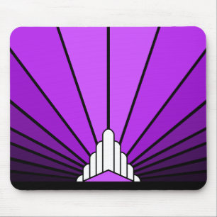 Art deco sun in purple mouse mat