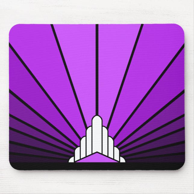 Art deco sun in purple mouse mat (Front)