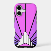 Art deco sun in purple & pink