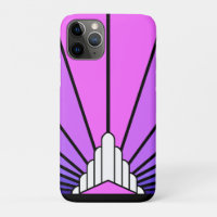 Art deco sun in purple & pink