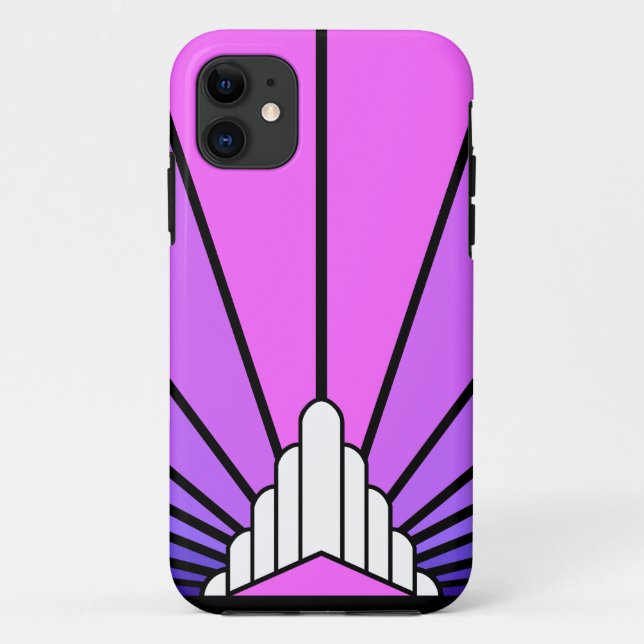 Art deco sun in purple & pink Case-Mate iPhone case (Back)
