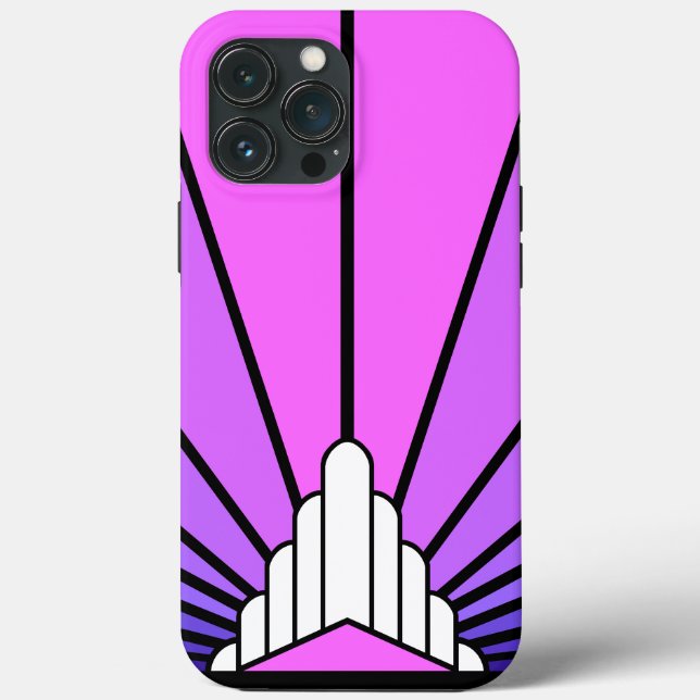 Art deco sun in purple & pink Case-Mate iPhone case (Back)