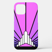 Art deco sun in purple & pink