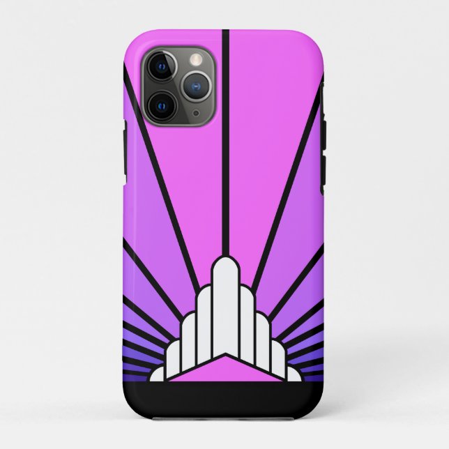 Art deco sun in purple & pink Case-Mate iPhone case (Back)