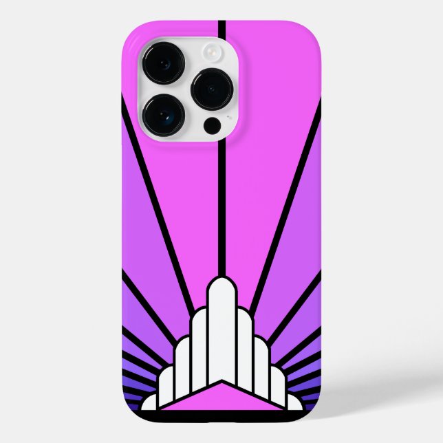 Art deco sun in purple & pink Case-Mate iPhone case (Back)