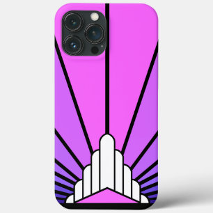 Art deco sun in purple & pink iPhone 13 pro max case