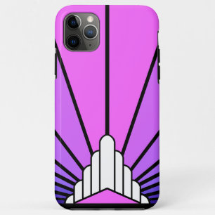 Art deco sun in purple & pink iPhone 11 pro max case