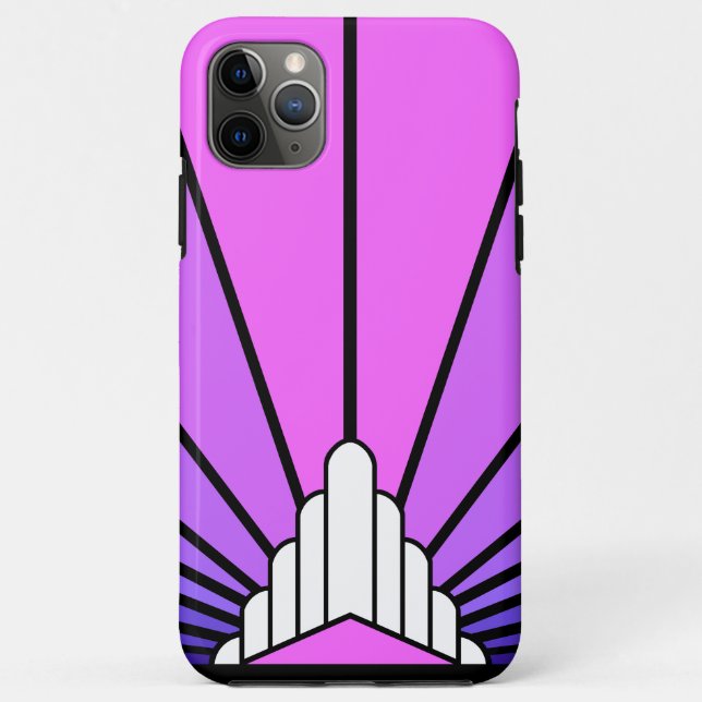 Art deco sun in purple & pink Case-Mate iPhone case (Back)