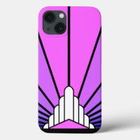 Art deco sun in purple & pink