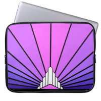 Art deco sun in purple & pink Electronics Bag