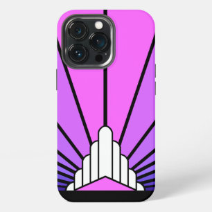 Art deco sun in purple & pink iPhone 13 pro case
