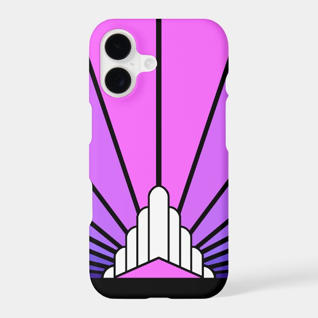 Art deco sun in purple & pink iPhone case (Back)