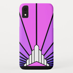 Art deco sun in purple & pink iPhone / iPad case