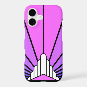 Art deco sun in purple & pink iPhone / iPad case