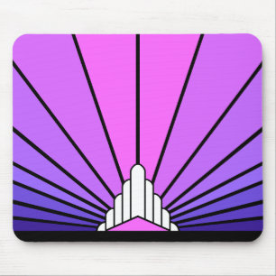 Art deco sun in purple & pink mouse mat