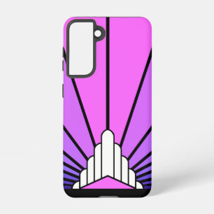 Art deco sun in purple & pink samsung galaxy case