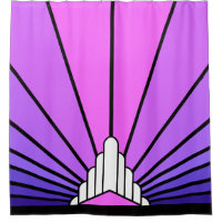 Art deco sun in purple & pink