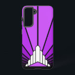 Art deco sun in purple samsung galaxy case<br><div class="desc">A classic art deco style sun pattern created in purple. 

An iconic pattern of the sun rising from behind a stylized art deco shaped building. A simple yet elegant design,  true to the era.</div>