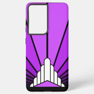 Art deco sun in purple samsung galaxy case