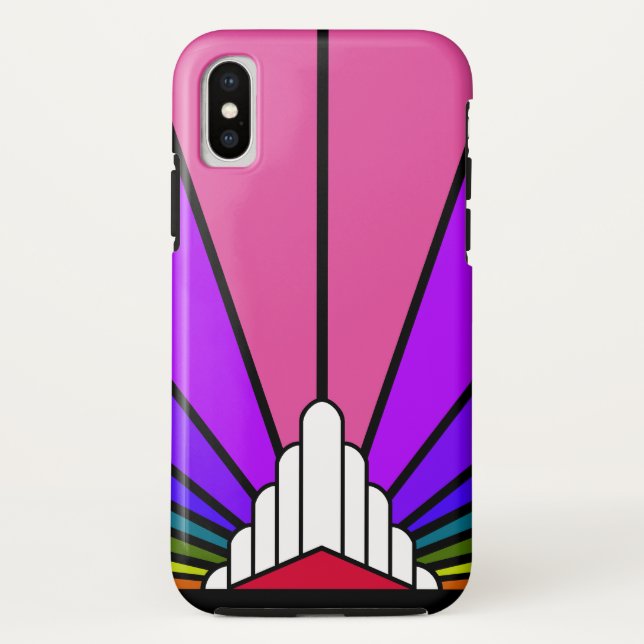 Art deco sun in rainbow Case-Mate iPhone case (Back)