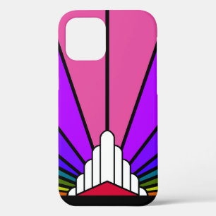 Art deco sun in rainbow iPhone 12 pro case