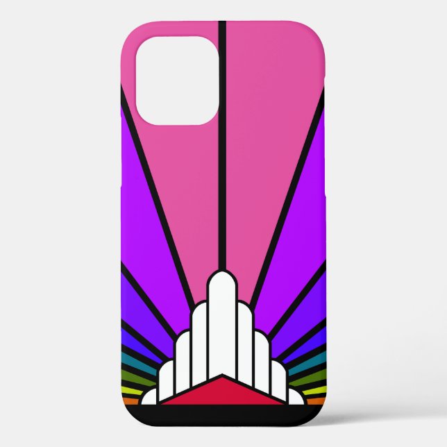 Art deco sun in rainbow Case-Mate iPhone case (Back)
