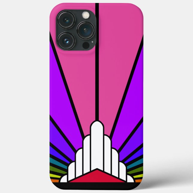 Art deco sun in rainbow Case-Mate iPhone case (Back)