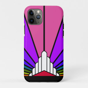Art deco sun in rainbow iPhone 11 pro case