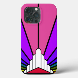 Art deco sun in rainbow iPhone 13 pro case