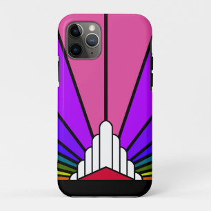 Art deco sun in rainbow iPhone 11 pro case