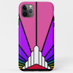Art deco sun in rainbow iPhone 11 pro max case