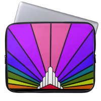 Art deco sun in rainbow Electronics Bag