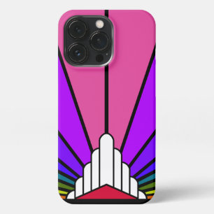 Art deco sun in rainbow iPhone 13 pro case
