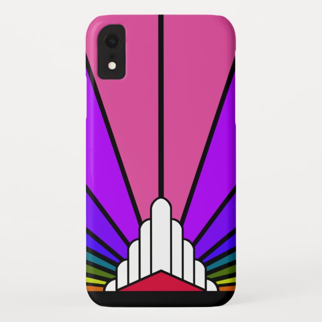 Art deco sun in rainbow iPhone / iPad case (Back)