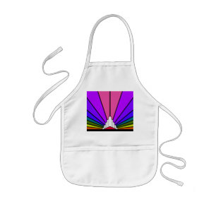 Art deco sun in rainbow kids apron