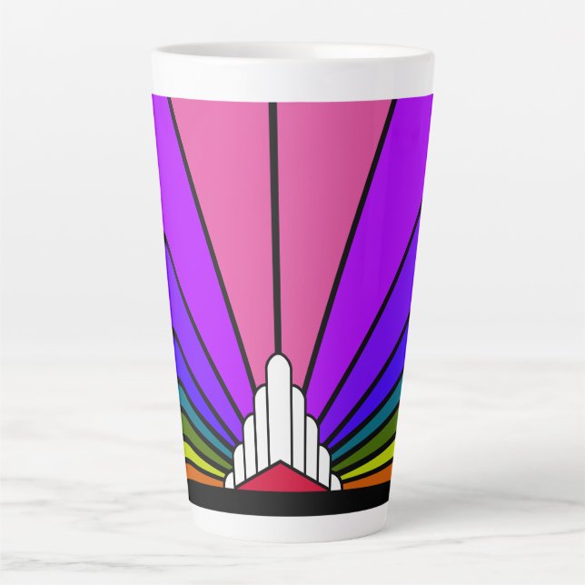 Art deco sun in rainbow Latte Mug (Front)