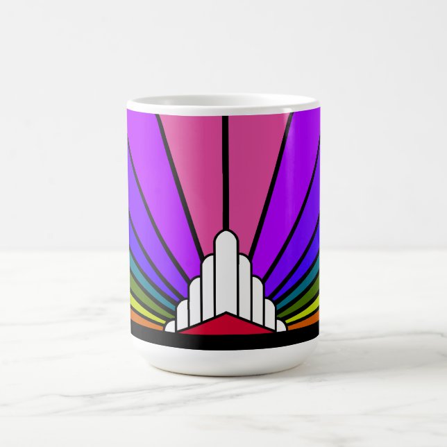 Art deco sun in rainbow Mug (Center)