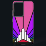 Art deco sun in rainbow samsung galaxy case<br><div class="desc">A classic art deco style sun pattern created in rainbow. 

An iconic pattern of the sun rising from behind a stylized art deco shaped building. A simple yet elegant design,  true to the era.</div>